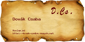 Dovák Csaba névjegykártya