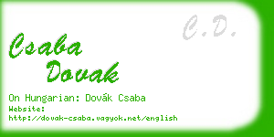 csaba dovak business card
